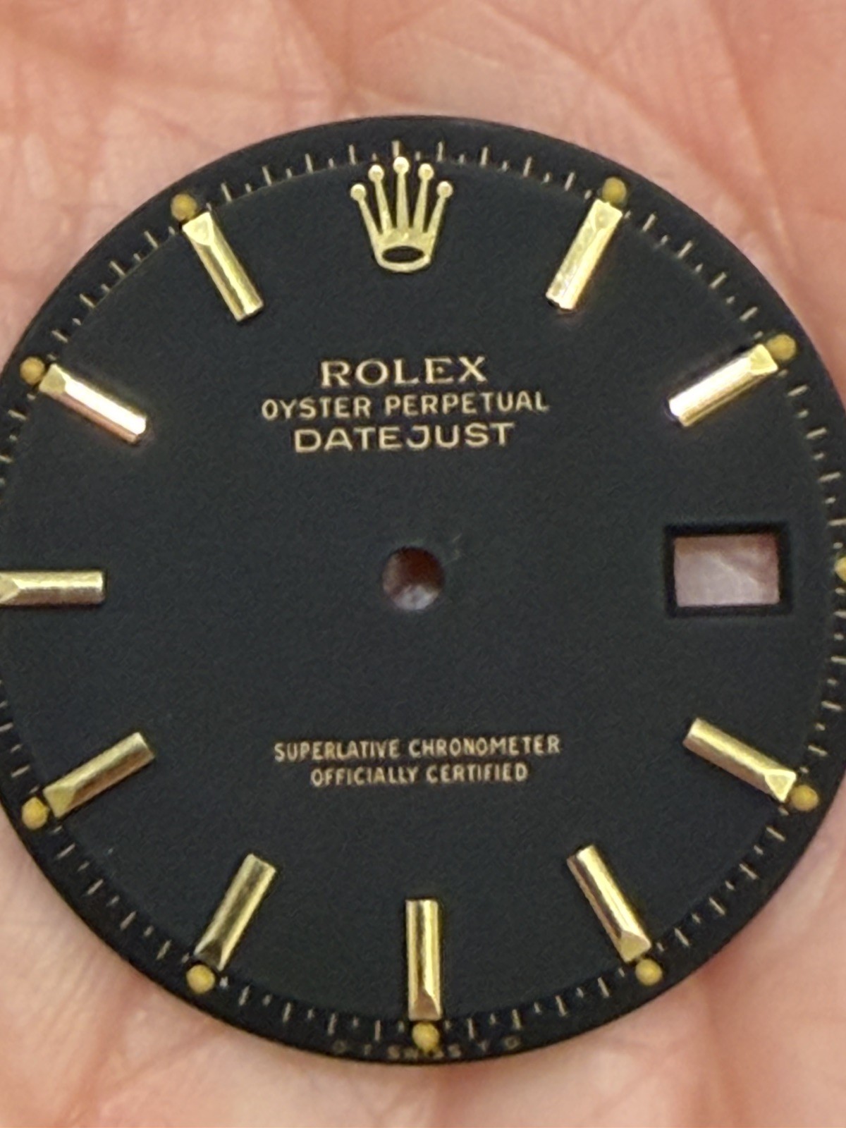 Rolex OEM Datejust Black SigmaStick Dial for Gold 1600-1603