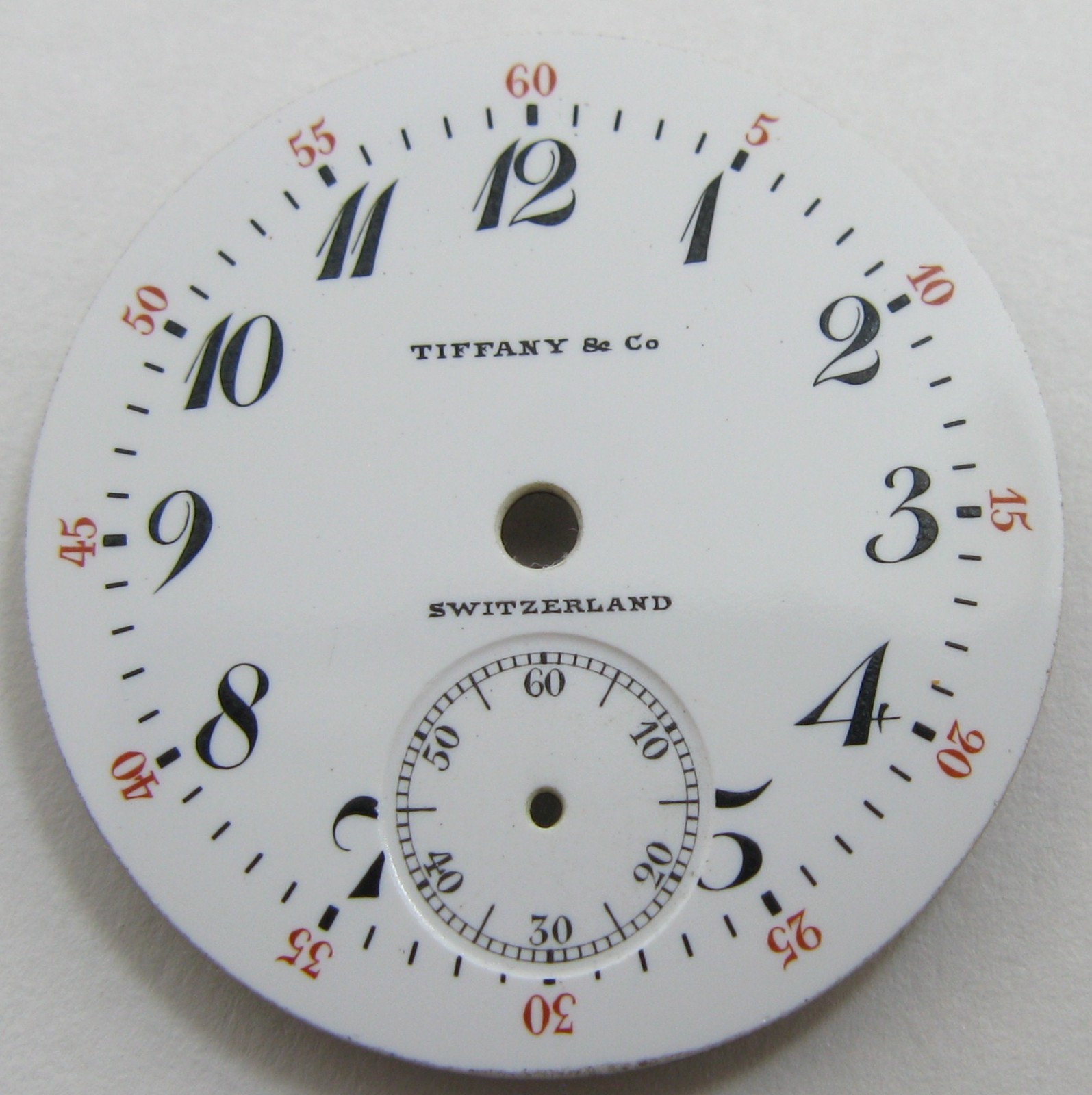 Vintage Porcelain Tiffany & Co. Watch Dial ø 25.4 mm