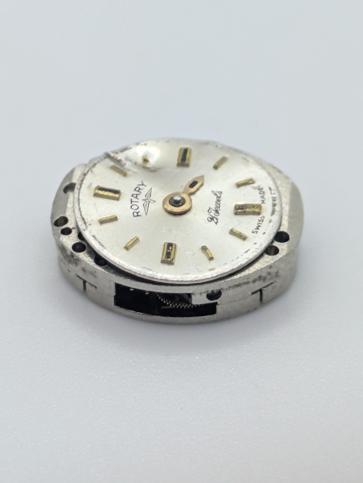 Rotary AS 1677 21 Jewels Manual Watch Movement Dial Parts Repair Untested