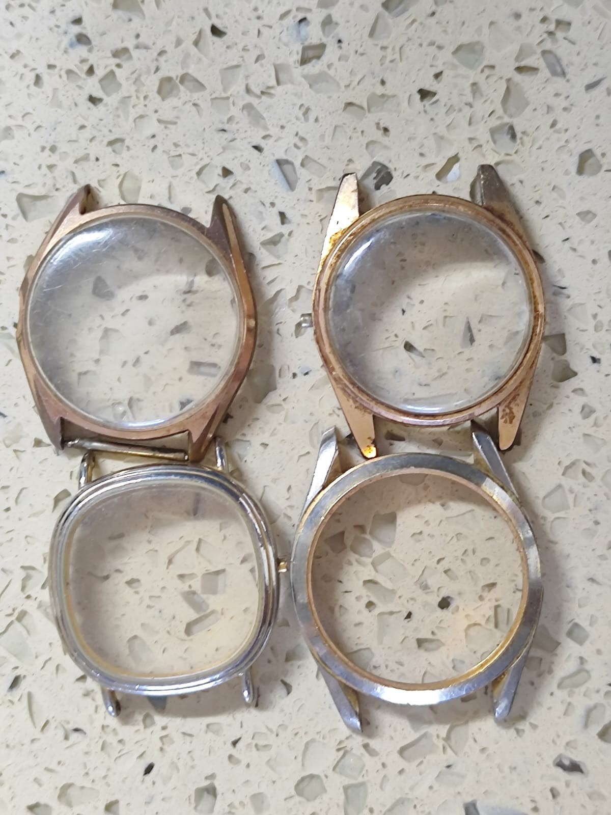 VINTAGE CASE WATCH SWISS LOT CASE GOLD Plated 34MM &other without back Case