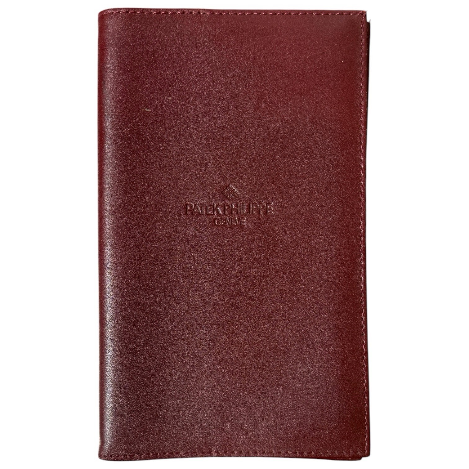 Patel Philippe Burgundy Leather Watch Document Travel Passport Holder Case 8 x 6