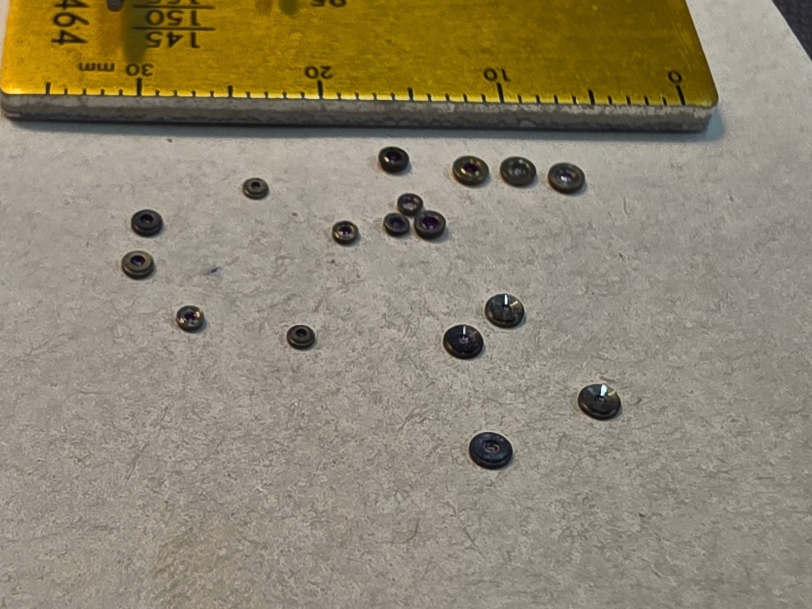 Lot Of 17 Elgin Bracelet Watch Balance Hole Jewels With A Mix Of Sizes