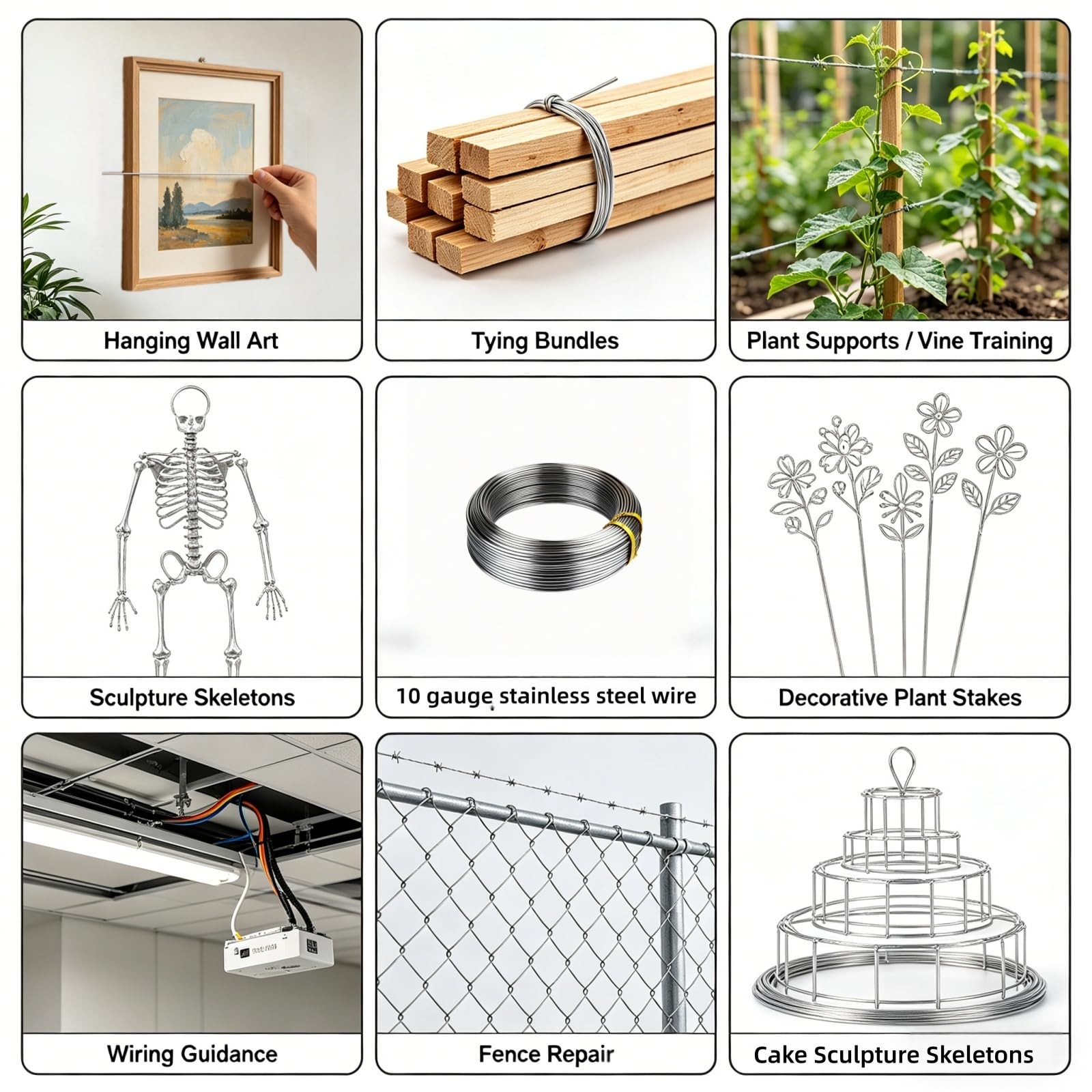 10 Gauge 304 Stainless Steel Wire 39 FT 2.6mm Thick Annealed Bendable Garden