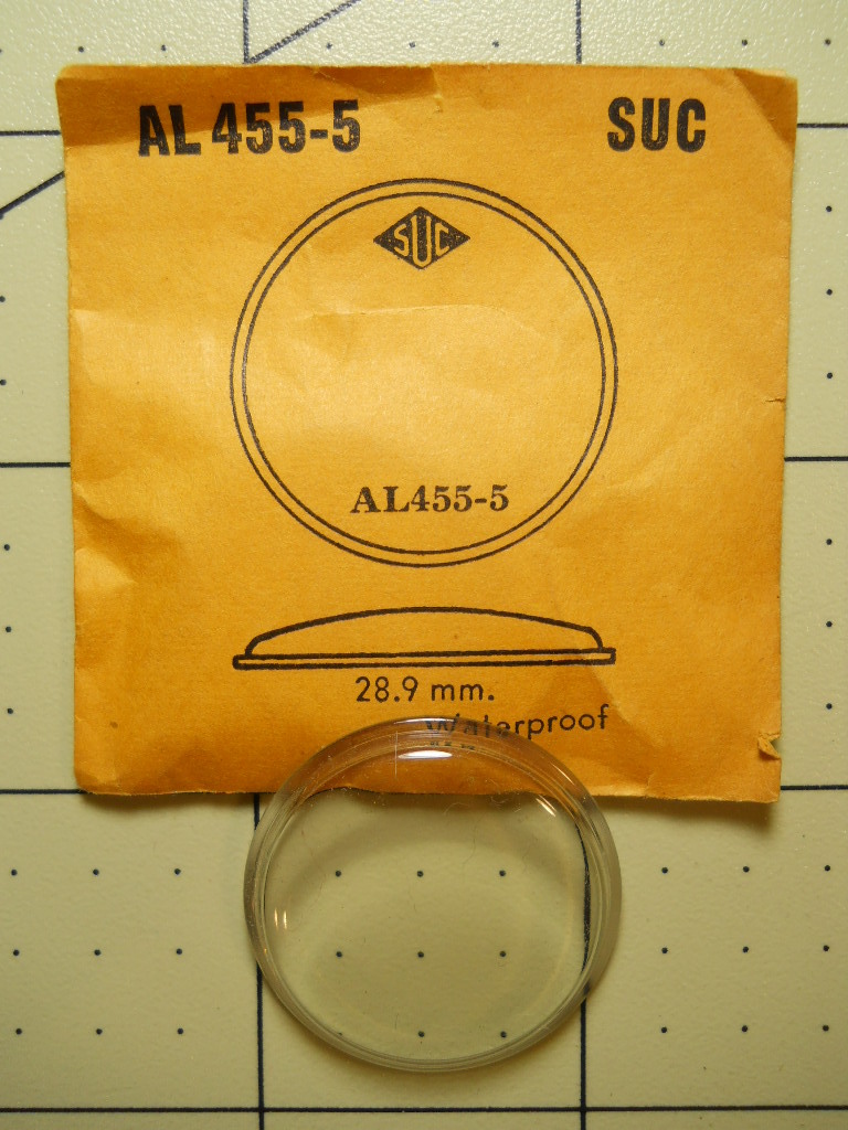 SUC AL455-5 GS-A458 Watch Crystal Fit Orvin – 28.9 mm Diameter Replacement