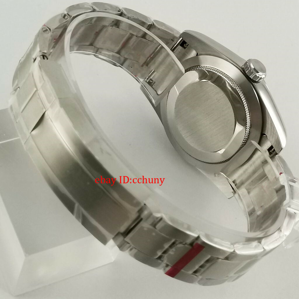 36mm Sapphire glass Steel Watch Case Bracelet Solid Back For NH35 NH36 Movement