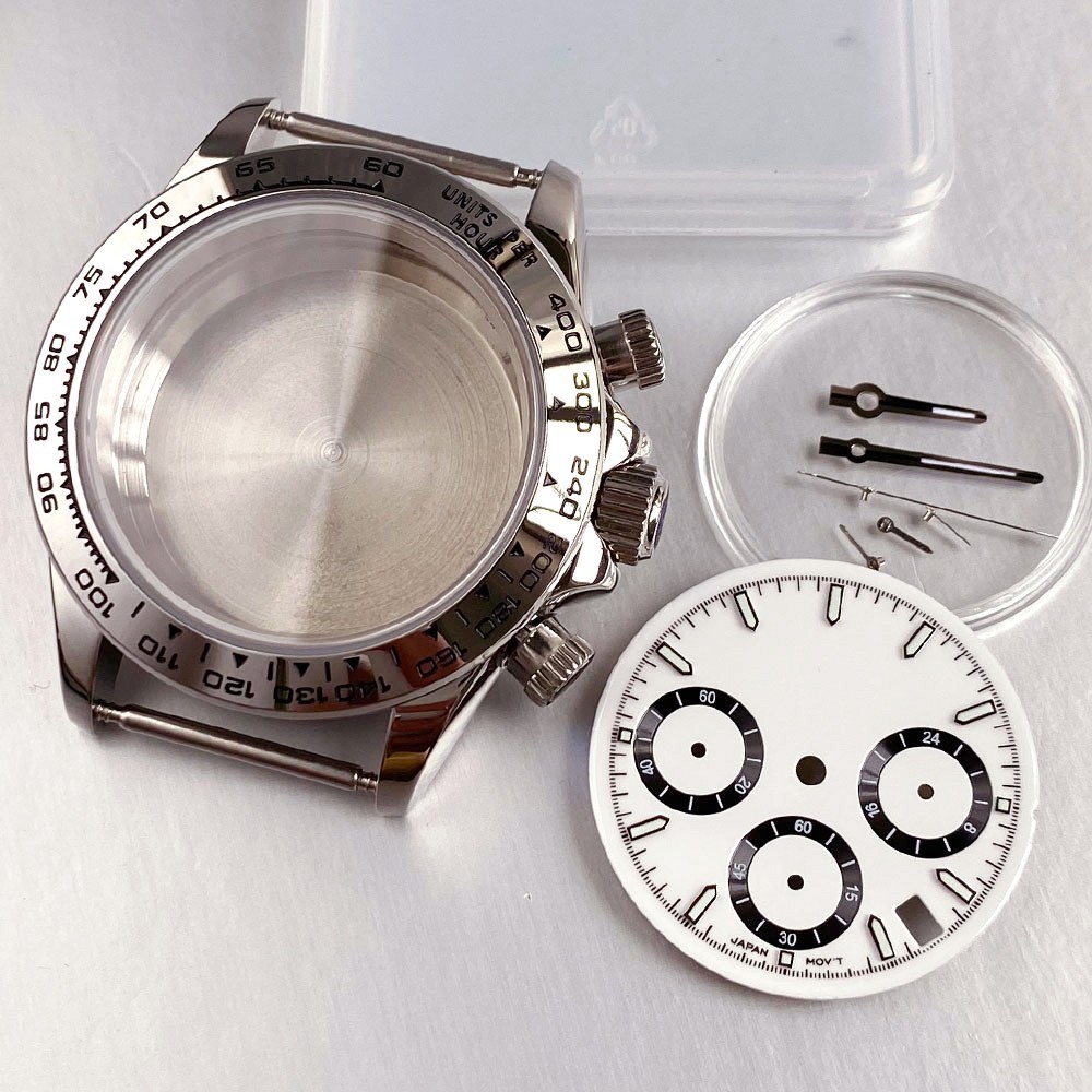 39mm Multifunctional VK63 Quartz Watch Case Mod Parts Set For Daytona Wristwatch