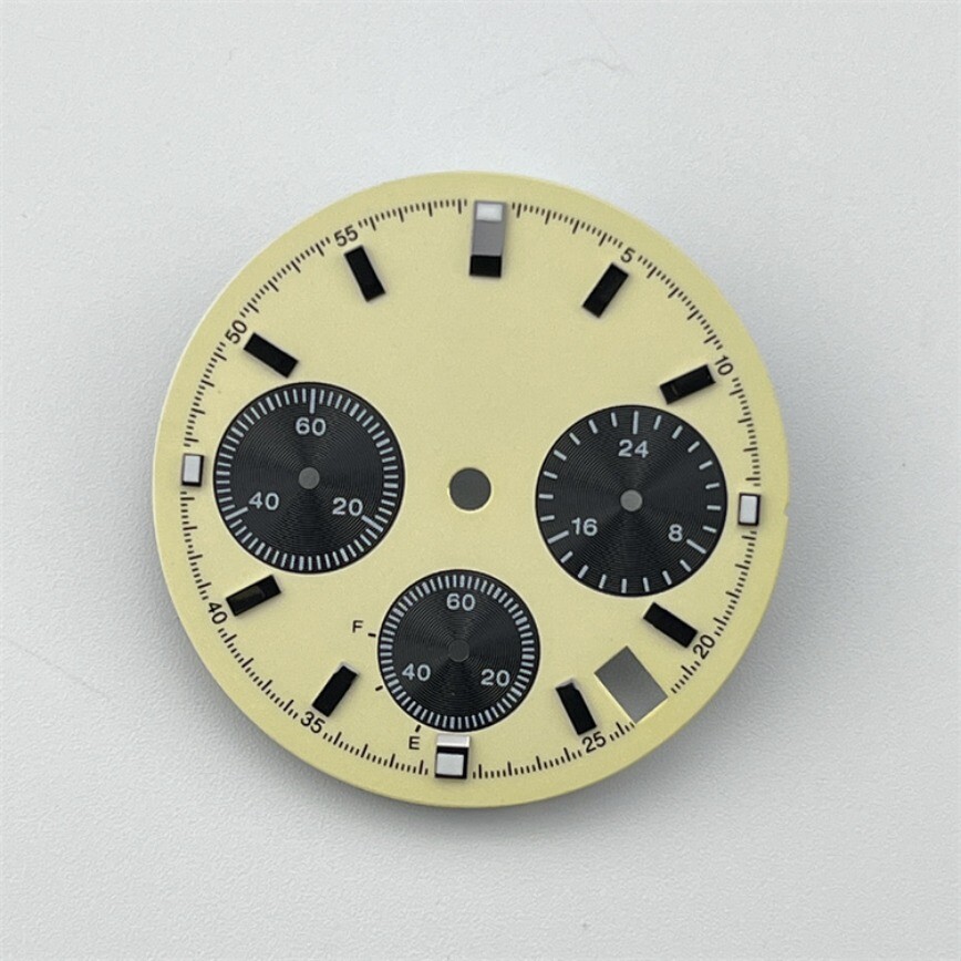 VK63 Dial White Blue Green Luminous Dial 29.5mm Fits VK63 Movement