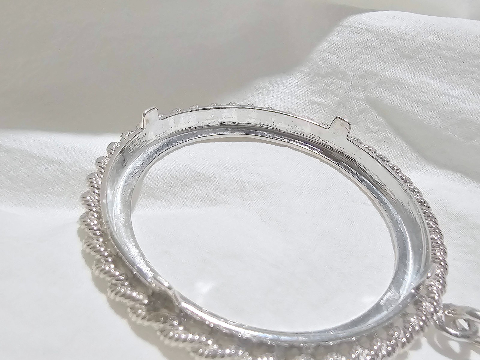 925 Sterling Silver Rope Edge Bezel for 36mm 1 Onza Plata Libertad Coins