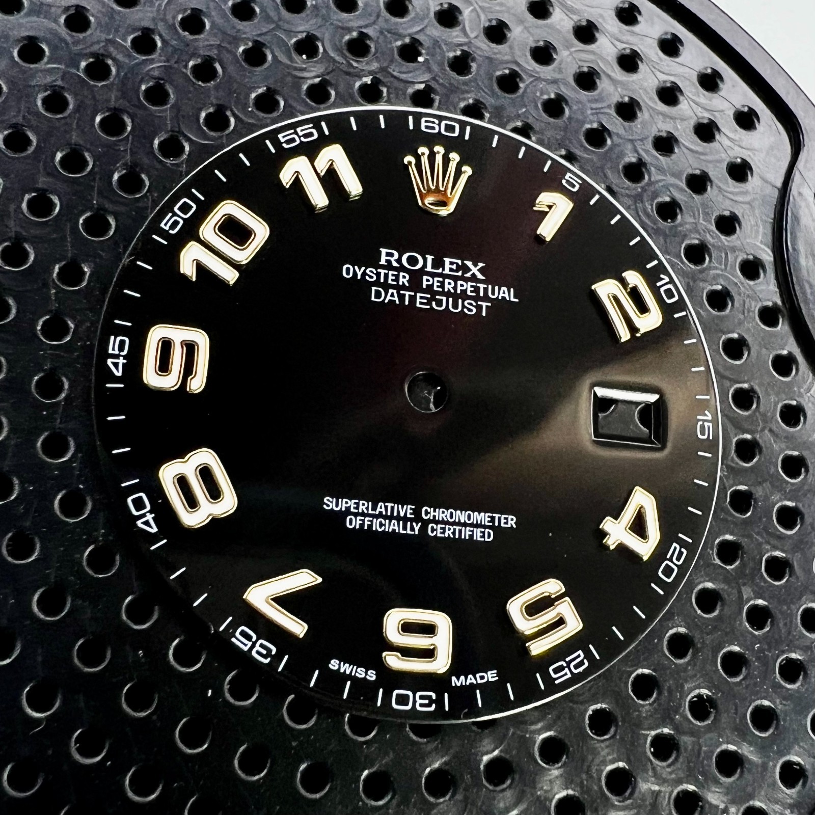 Genuine Factory Rolex Datejust II Gloss Black Dial with Arabic Numeral Numbers