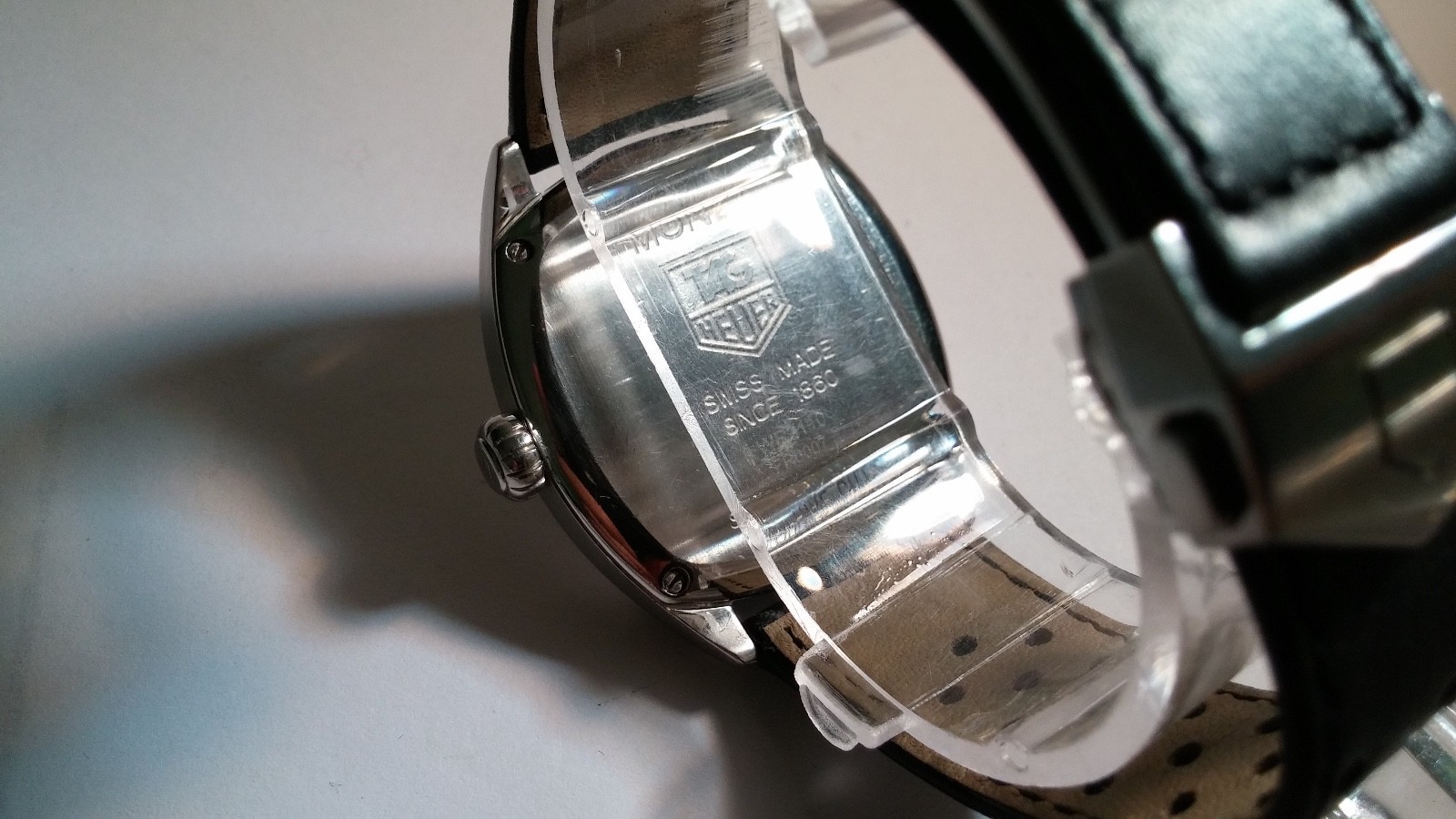 MENS TAG HEUER MONZA AUTOMATIC BLACK DIAL NEW LEATHER BAND WR2110