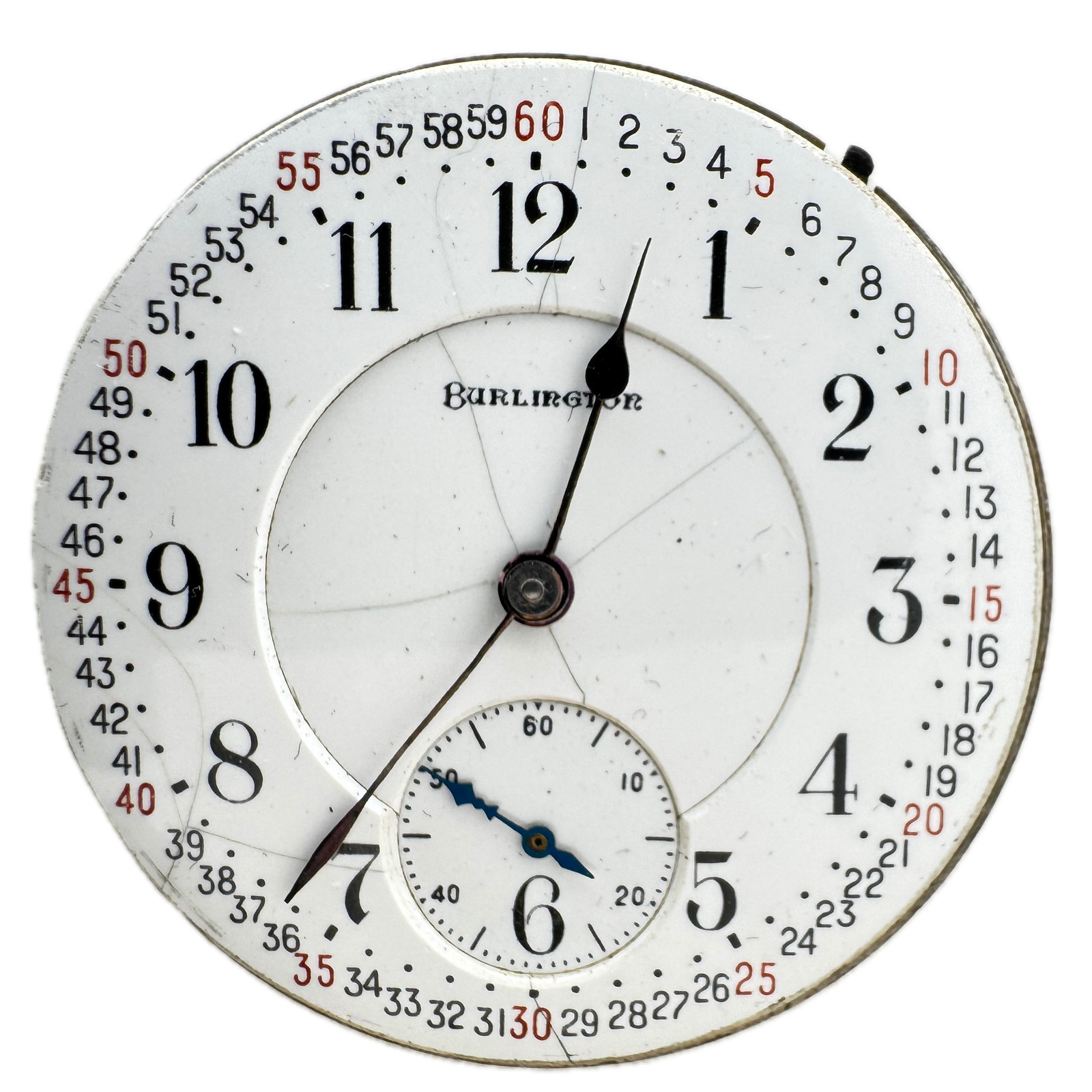 Antique 16s 1919 Burlington Illinois Limited Approval Pocket Watch Movement 107