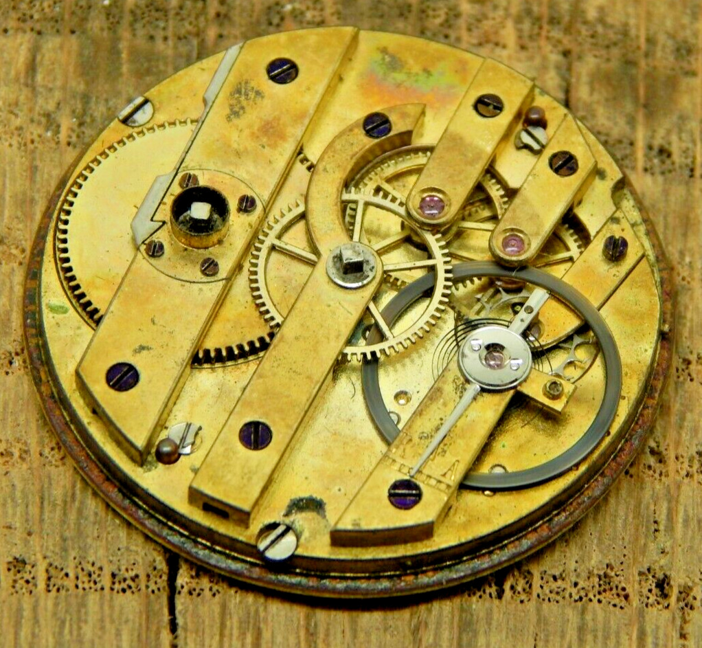 Antique Vintage Pocket watch movement unbranded 29.1mm 13L Bridge Plate