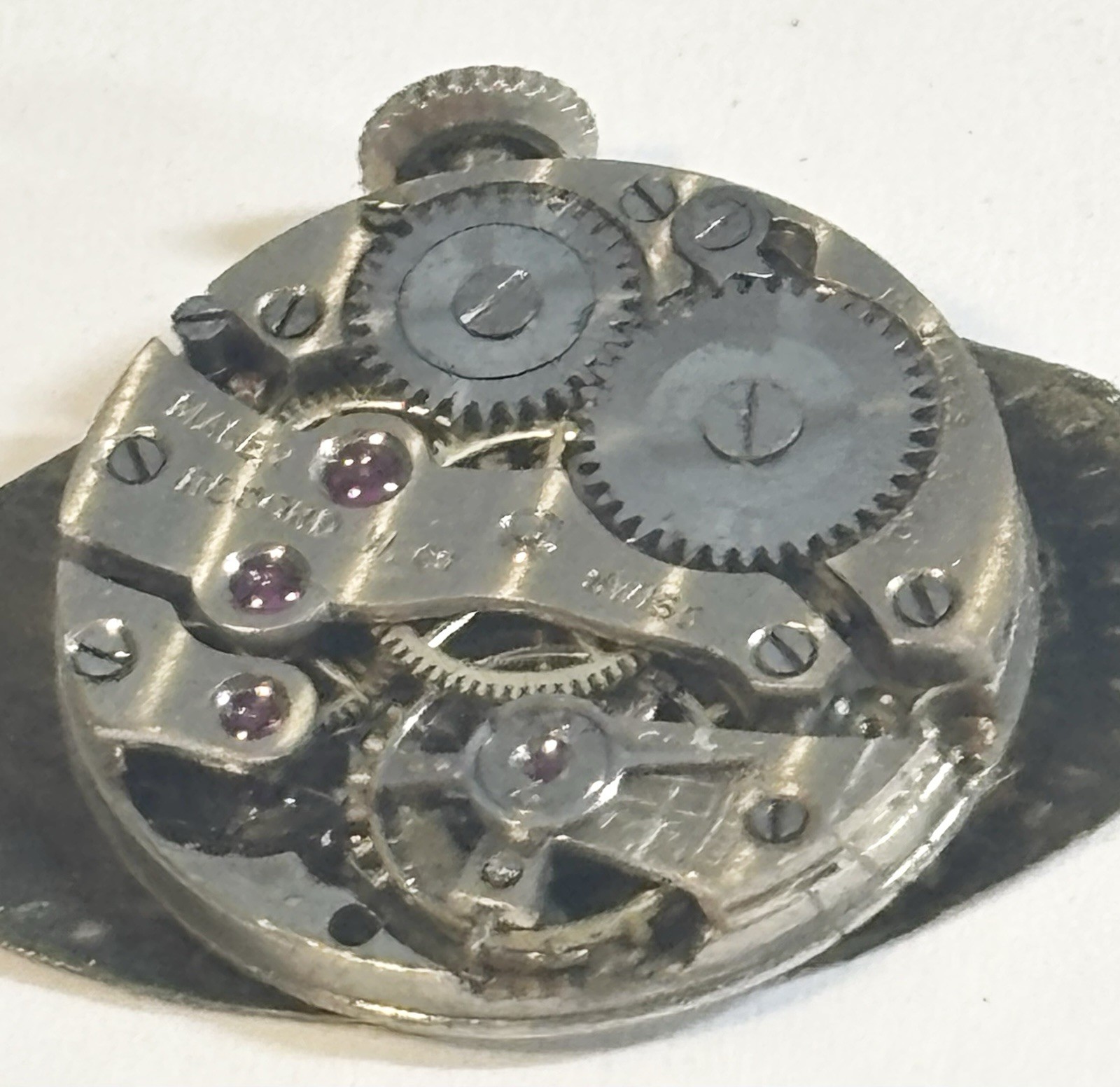 Vintage 1920s Malex Record 15J Wristwatch Movement 19mm X 25mm
