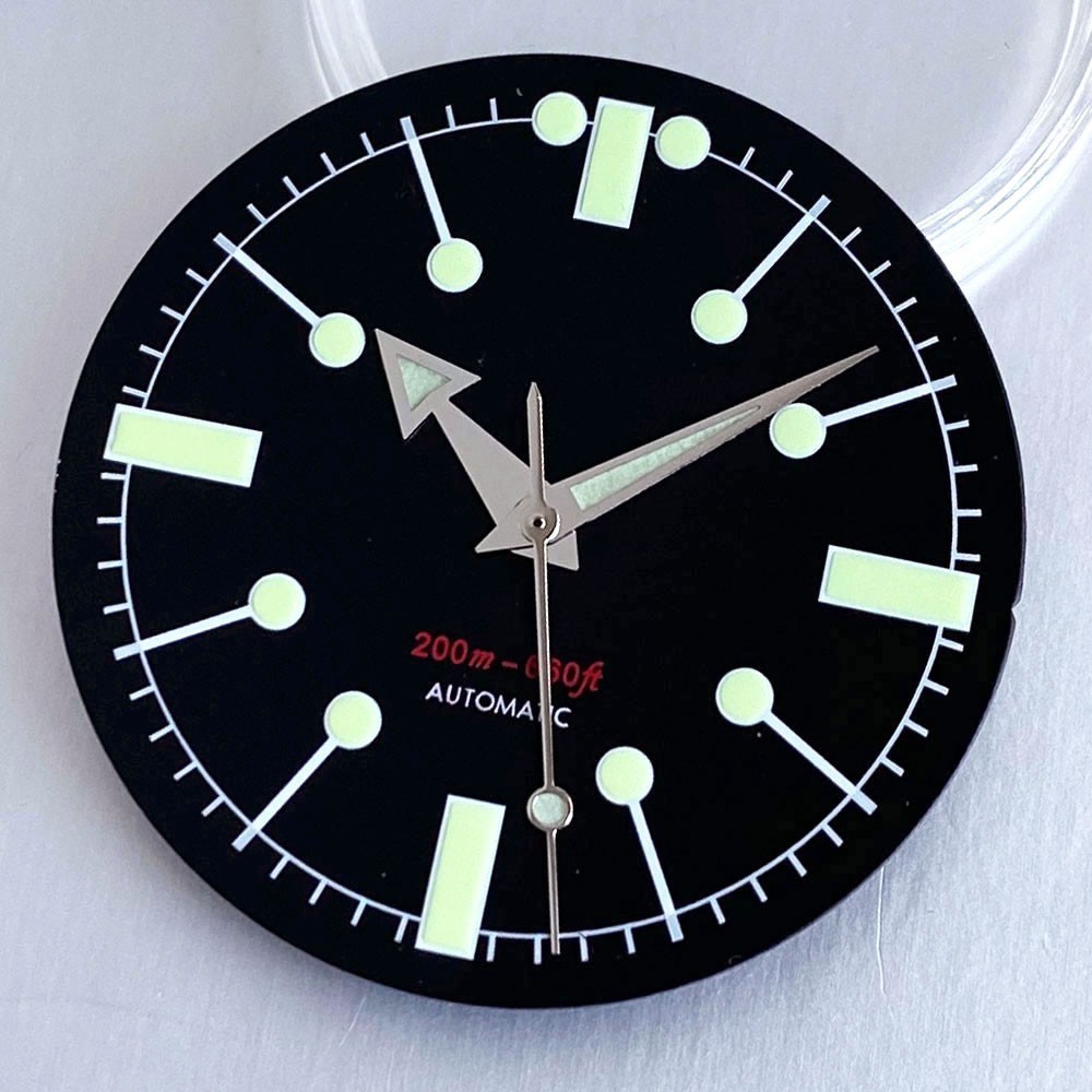 31mm No Logo Watch Dial Green Lume for NH35 NH36 ETA2824 PT5000 Movement Parts