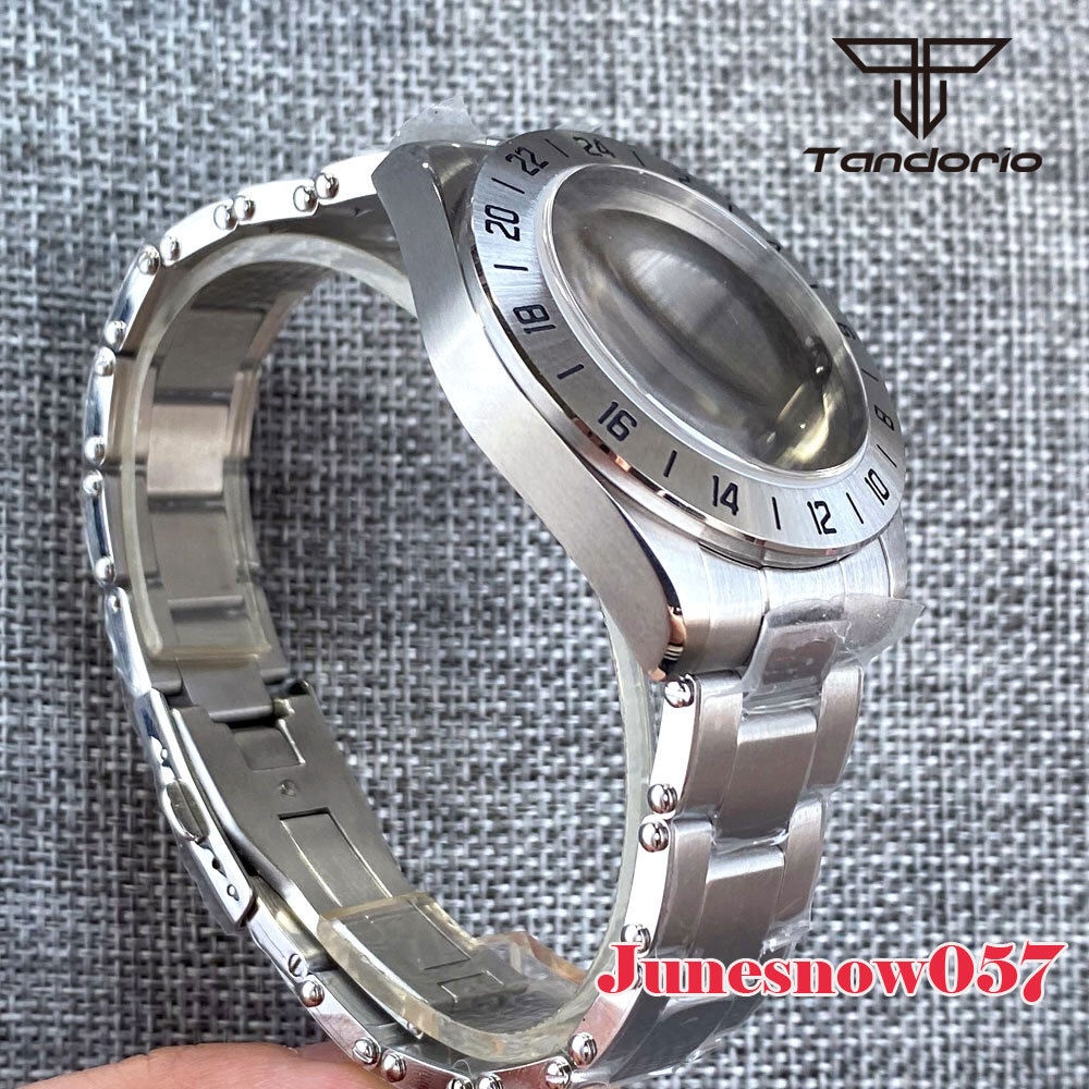 Domed Sapphire Glass For NH35A NH36A ETA2824 316L Steel 39mm Watch Case Brushed