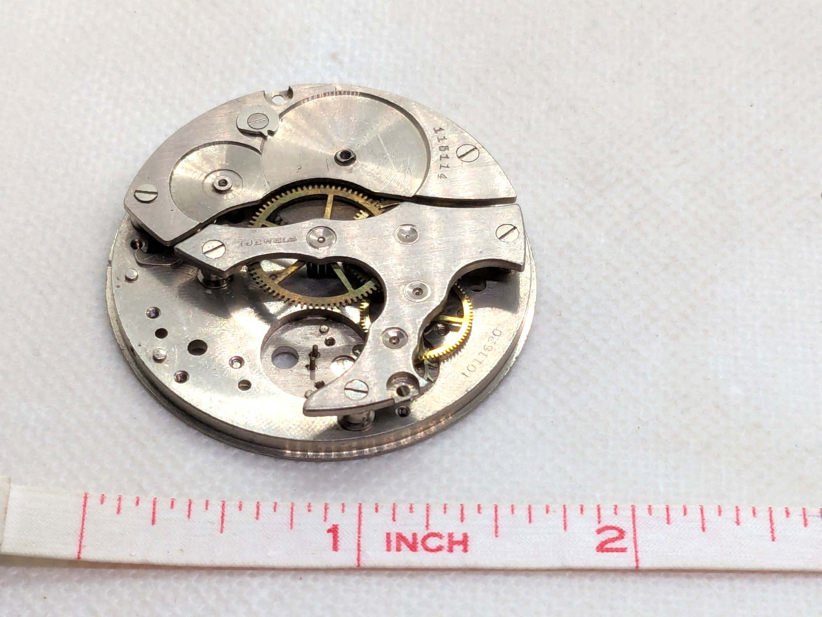 Vintage 40mm Pocket Watch Movement 116114 Crafts Jewelry Watch Parts Unbranded
