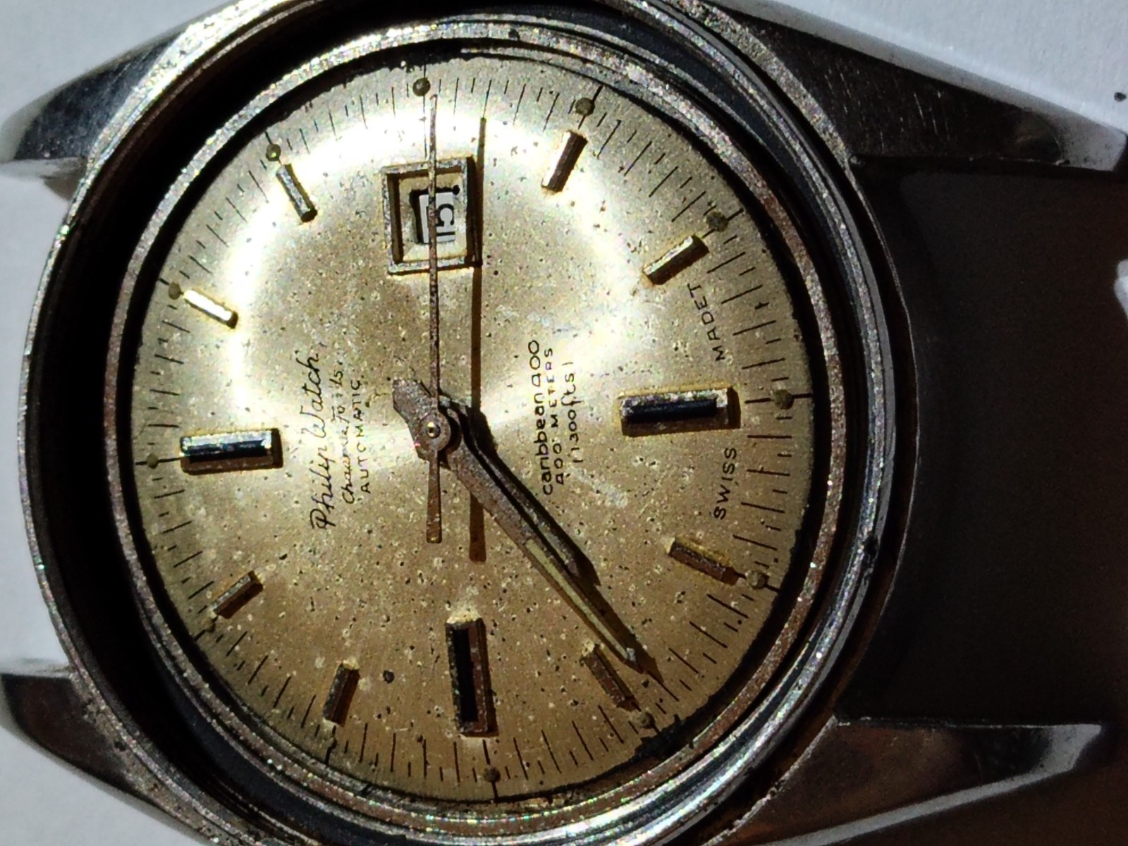VTGE PHILIP WATCH CARIBBEAN 400 UNISEX 31 MM WATCH PARTS /RESTORE COMPLETE MVT
