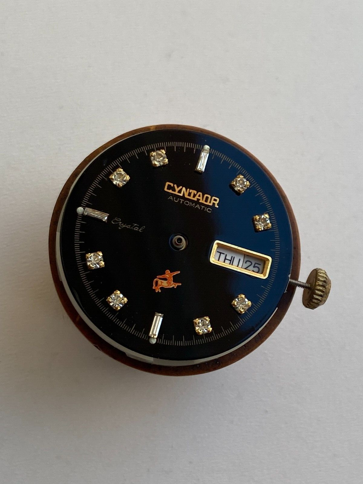 Vinatage watch parts MOVMENT CYNTAOR HONG KONG 0 JEWELS AUTOMATIC NOS