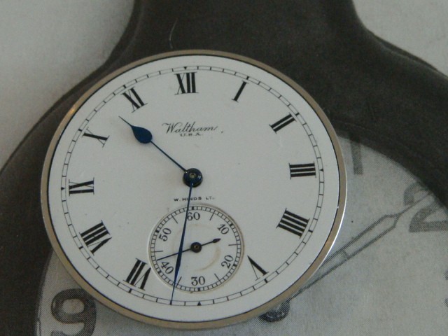 American Waltham watch Co movement dial & hands donor spares project repair VGUC