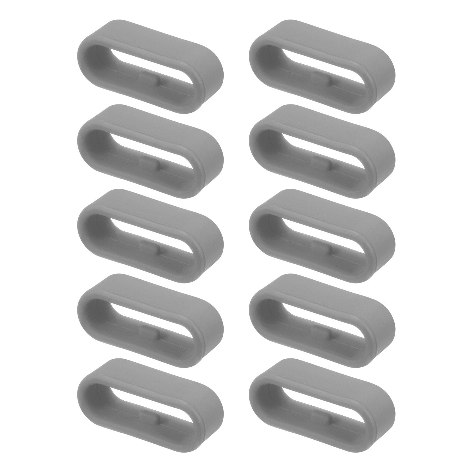 10Pcs Watch Band Strap Loops Silicone Fastener Rings for 18mm Band, Grey