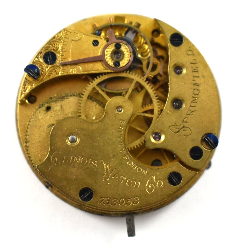 Vintage Illinois Grade 131 4s 11J Hunting Pocket Watch Movement lot.wc