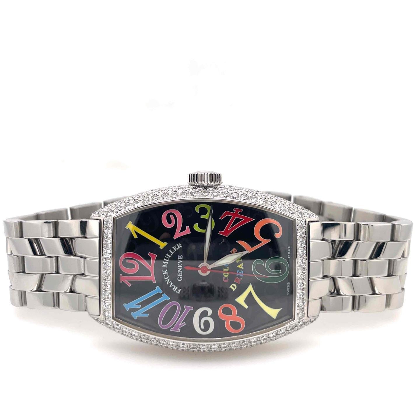 Franck Muller Cintrée Curvex Color Dreams Auto 32mm Factory DiamondBezel 5850SCD