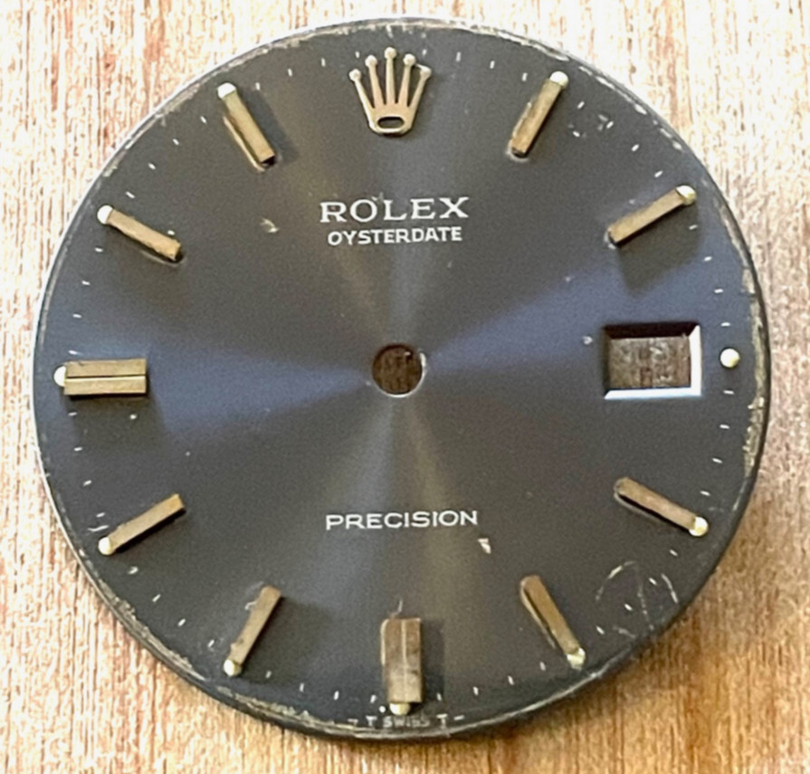 Vintage Rolex Oysterdate Precision Watch Dial for 6694 Gray Blue
