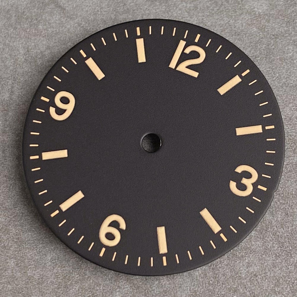 29mm Luminous Cream Black Dial Hand For Diving NH35 PT5000 Dive Watches