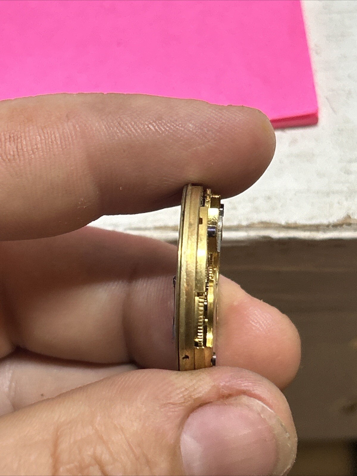 VINTAGE 0 SIZE ELGIN POCKET WATCH MOVEMENT Ticks Free For Repair