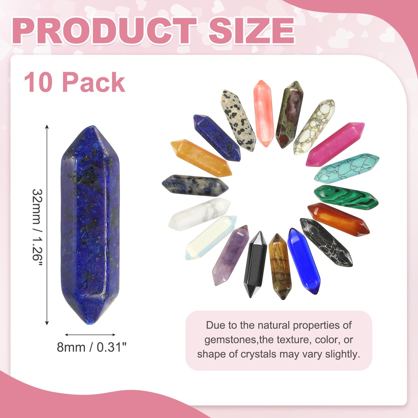 10 Pack Blue Gold Quartz Crystals Polished Crystals Bulk for Jewelry Making