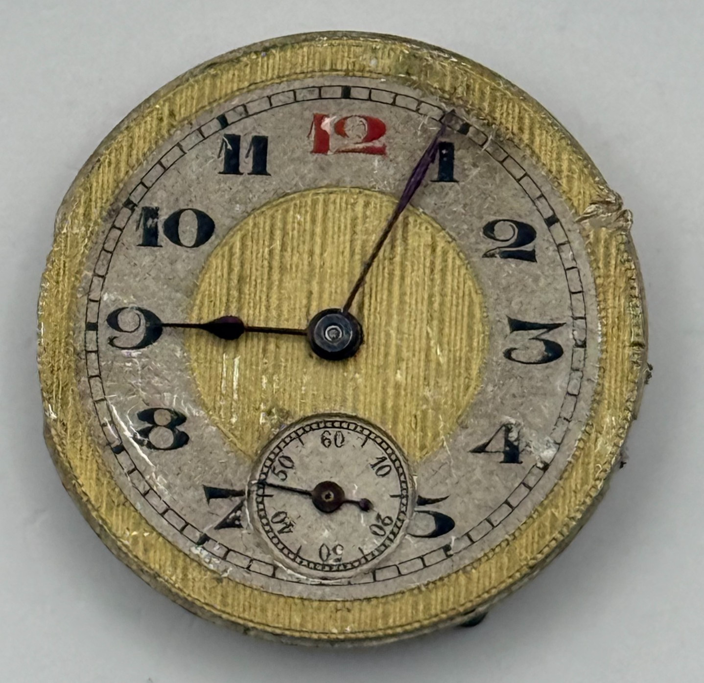 Dreadnought Watch Movement 15 Jewels Sub Seconds Manual Wind Vintage Parts 24.7m