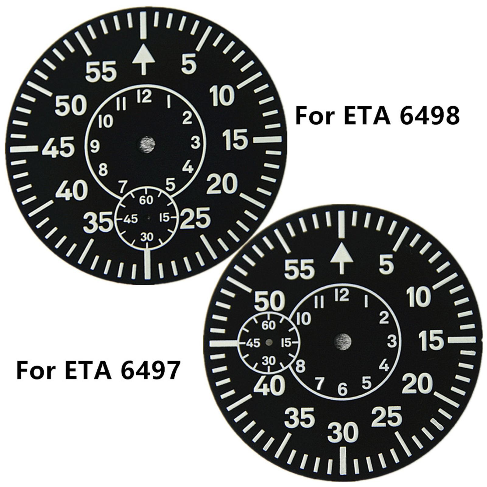 38.9 MM Watch Dial Green Luminous Watch Face Plate For ETA 6497 6498 6/9 o’clock