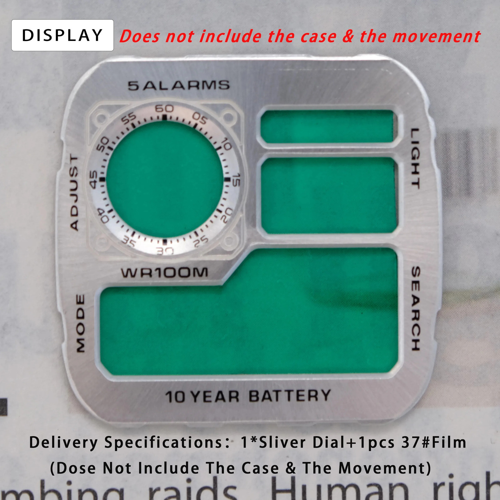 AE1200 DIY Metal Dial for Casio 3299 AE-1200 Copper Dial Mod Kit Replacement Wat