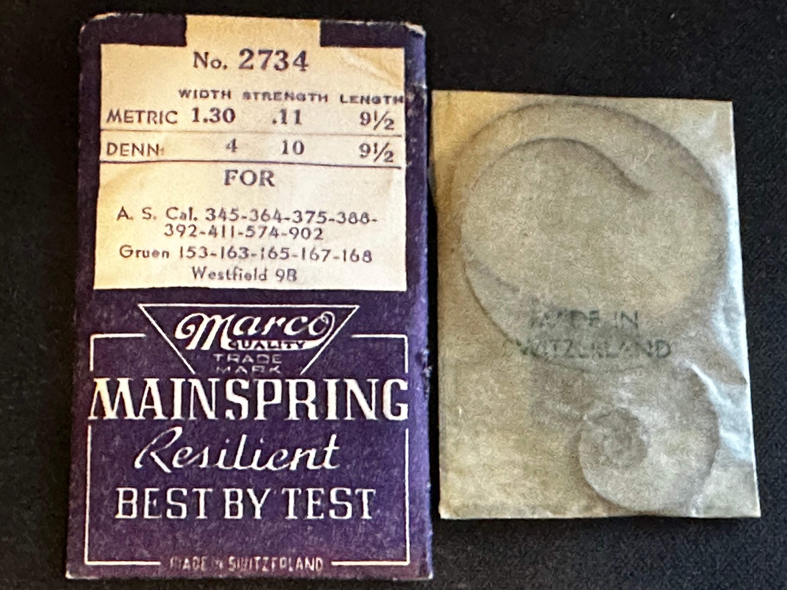 Marco Mainspring #2734 for AS 345, 364, 375, 388, 392, 411, 574, 902 – Steel