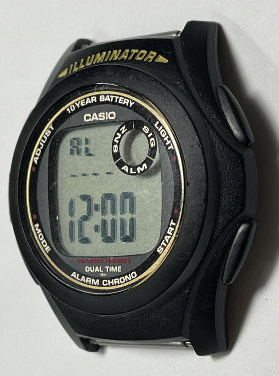 Casio 2518 F-200 Illuminator Watch For Parts Or Restoration. Works