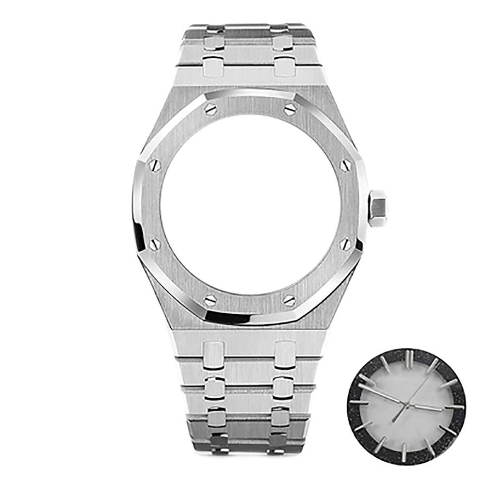 Stainless Steel Watch Strap 41MM Sapphire Glass Mirror Watch Case For NH70