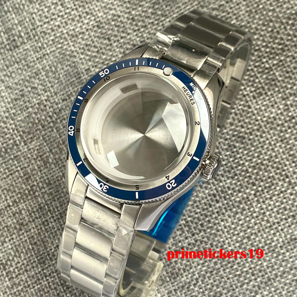 120 Clicks Double Domed Sapphire 20bar 40mm Watch Case Bracelet Fit NH35 PT5000
