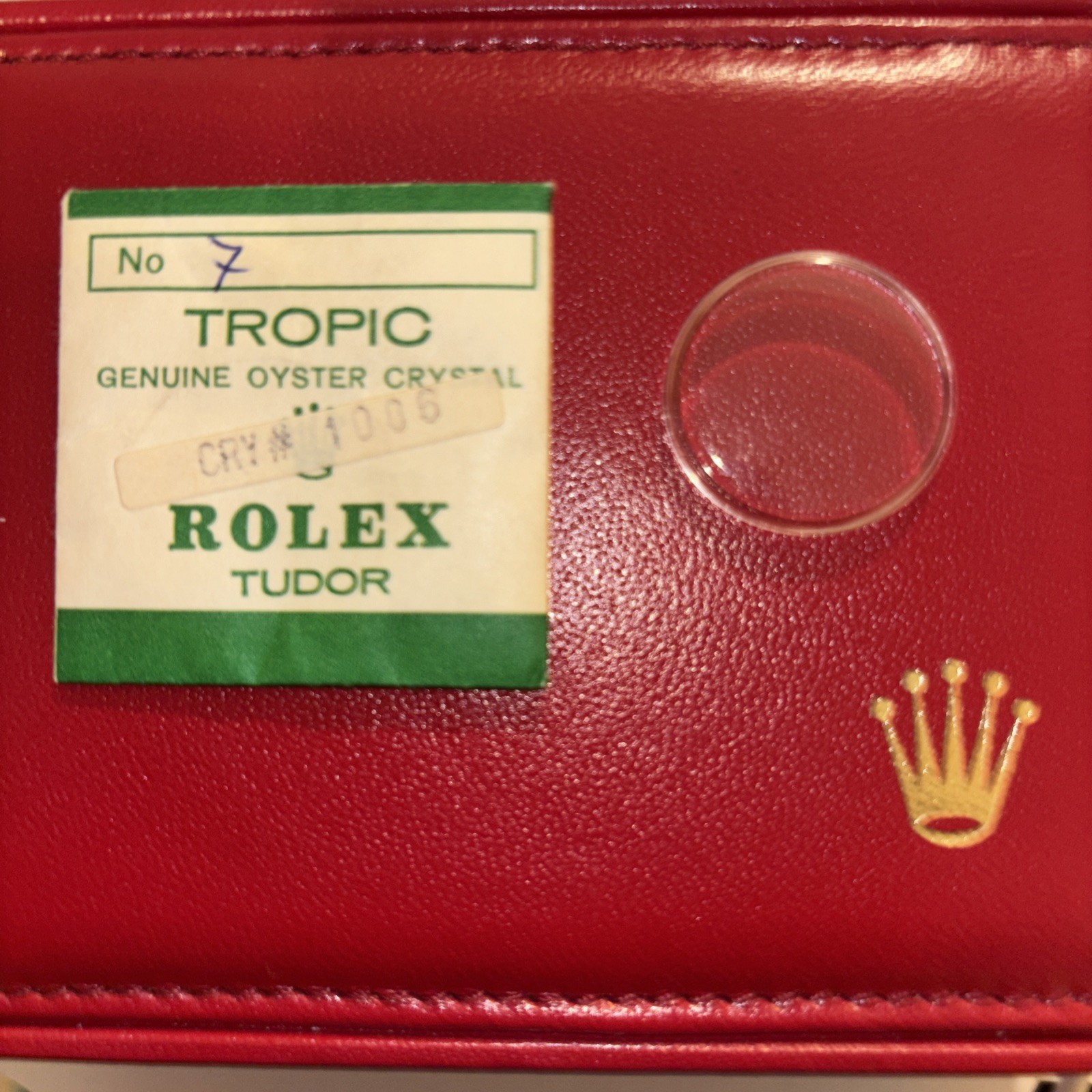 Rolex Tudor Tropic No. 7 Genuine Oyster Crystal For 34mm Case Oyster Case NOS