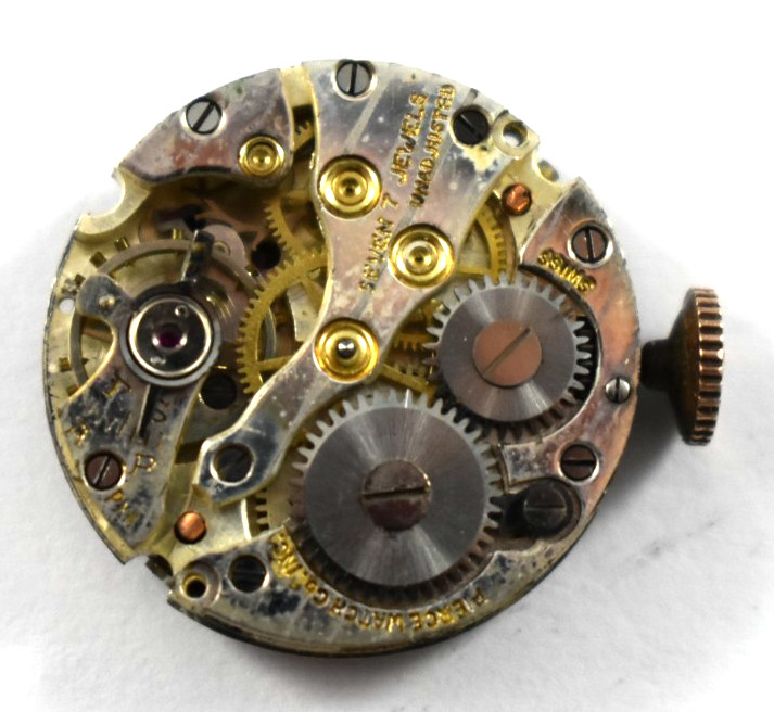 Vintage Swiss Made Pierce Manual Wind 7J 19.65mm Wrist Watch Movement lot.ra