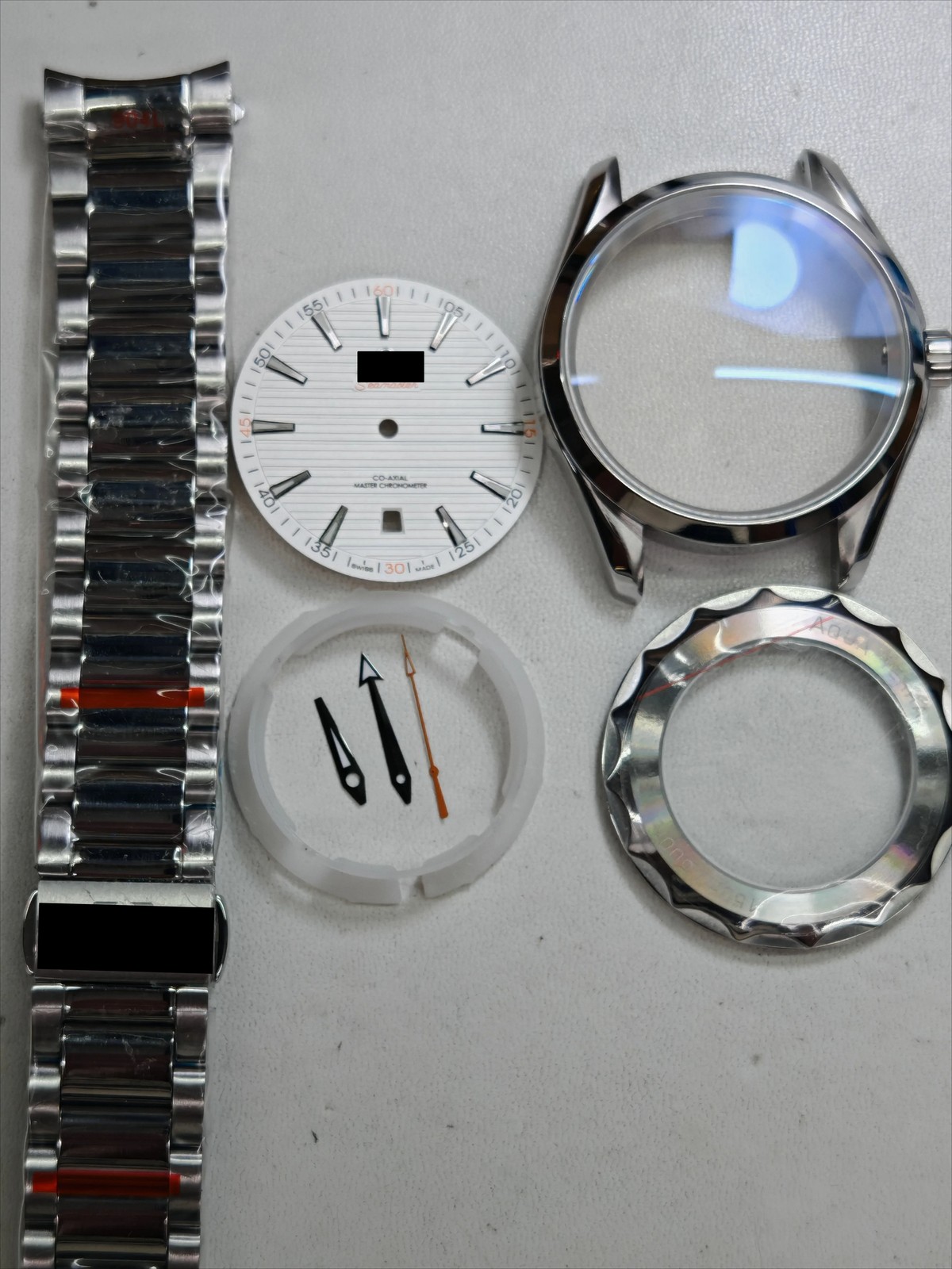 Watch Part Kit for Seamaster 8200 8215 2813 41mm Watch Case+Dial+Hands+Strap