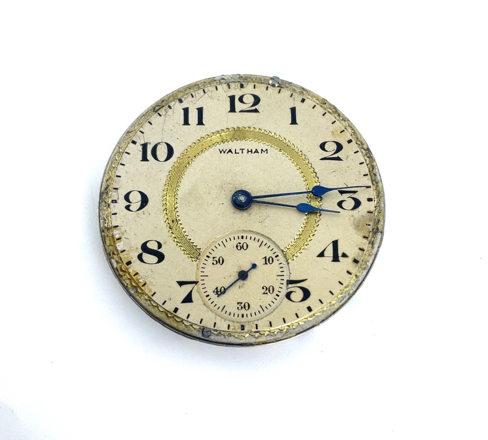 Antique 1924 Waltham Pocket Watch Movement Grade 610 Model 1908 16s 7j *RUNNING*