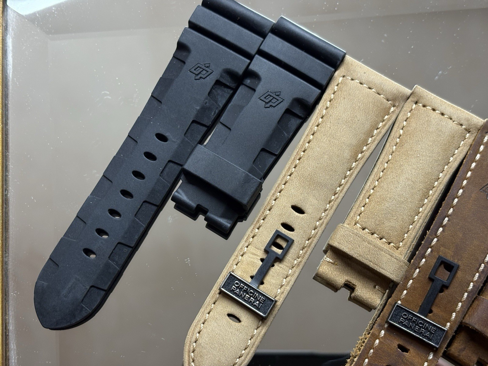 Authentic Panerai 26mm Strap X4 Read Description. Cheap Lot! Leather And rubber