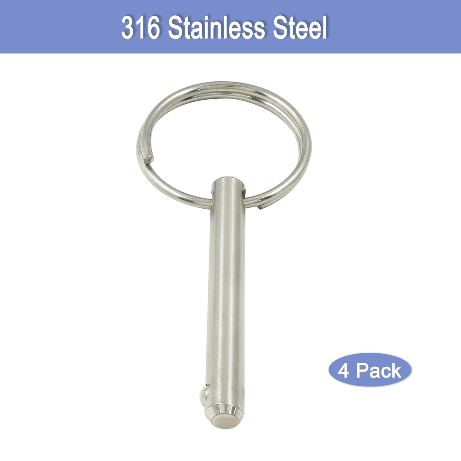 4pcs Quick Release Detent Pin 1/4″ Diameter 1-1/2″ Usable Length Steel Lock