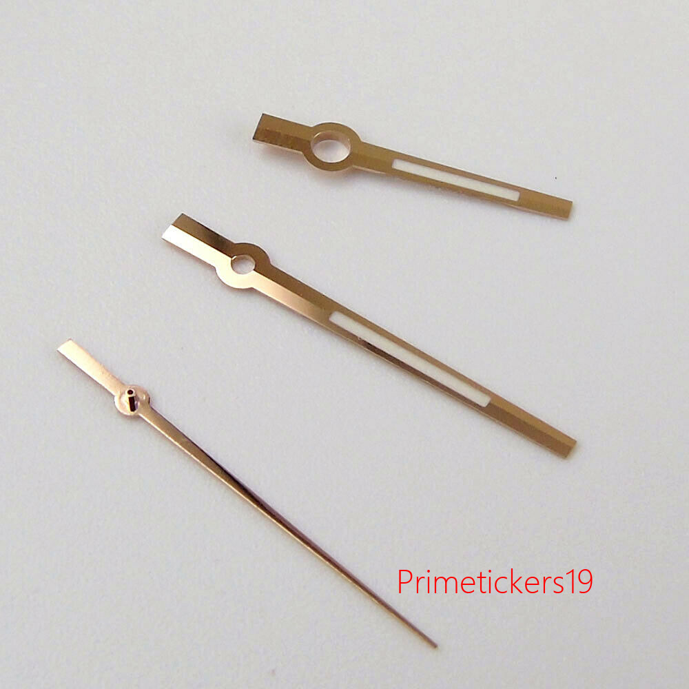 Classic Rose Gold/silver edge White luminous Watch Hands Fit NH35 NH36 Movement