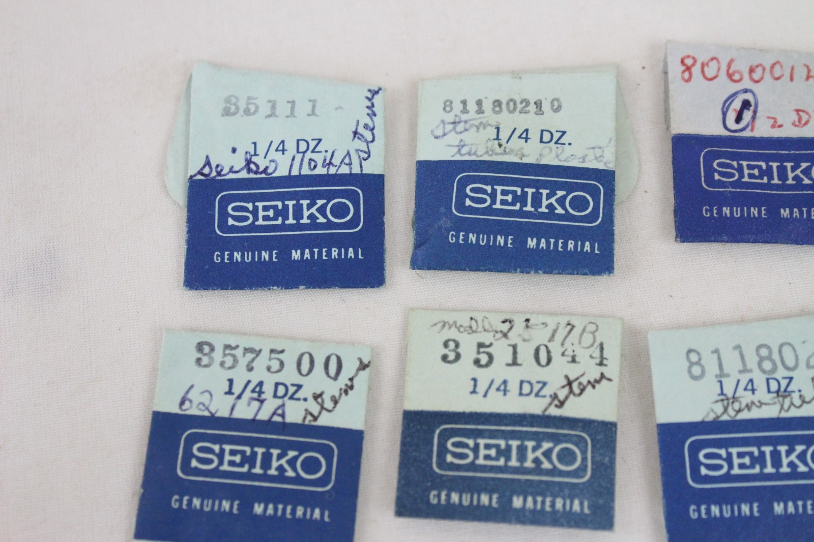 8 Seiko Vintage NOS Watch Parts Lot Wristwatch Stem Tubes OEM 81180250 35111
