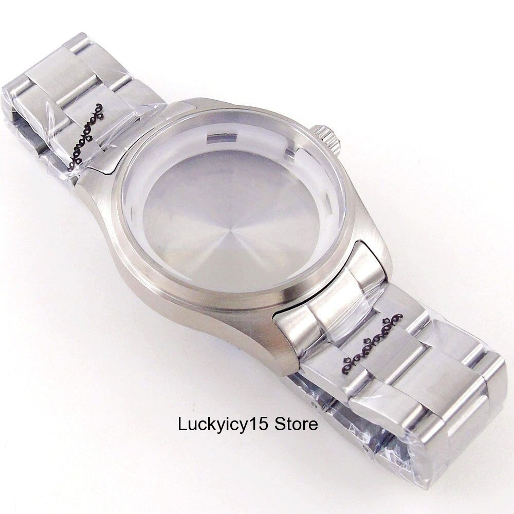 36mm Tandorio Sapphire Glass Pilot Watch Case Bracelet For NH35 2824 PT5000 200M