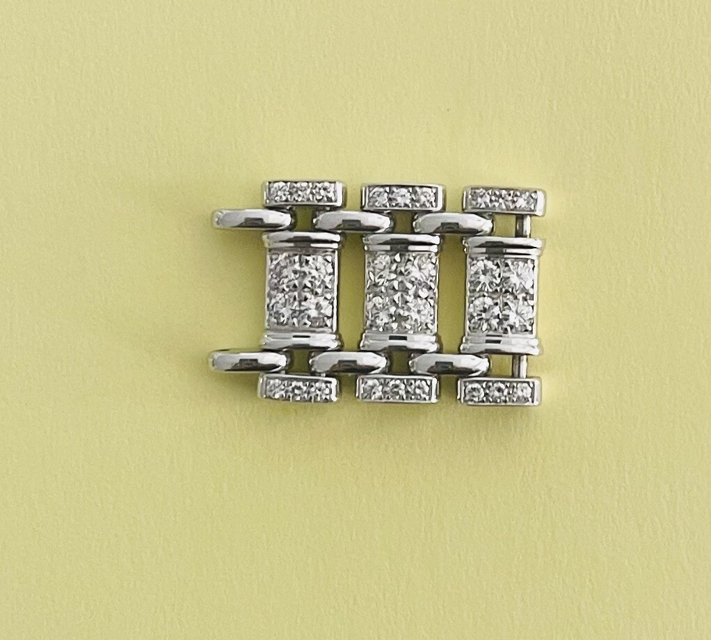 Piaget Polo Ladies 15mm Diamond Solid White 18K Gold Watch Link.