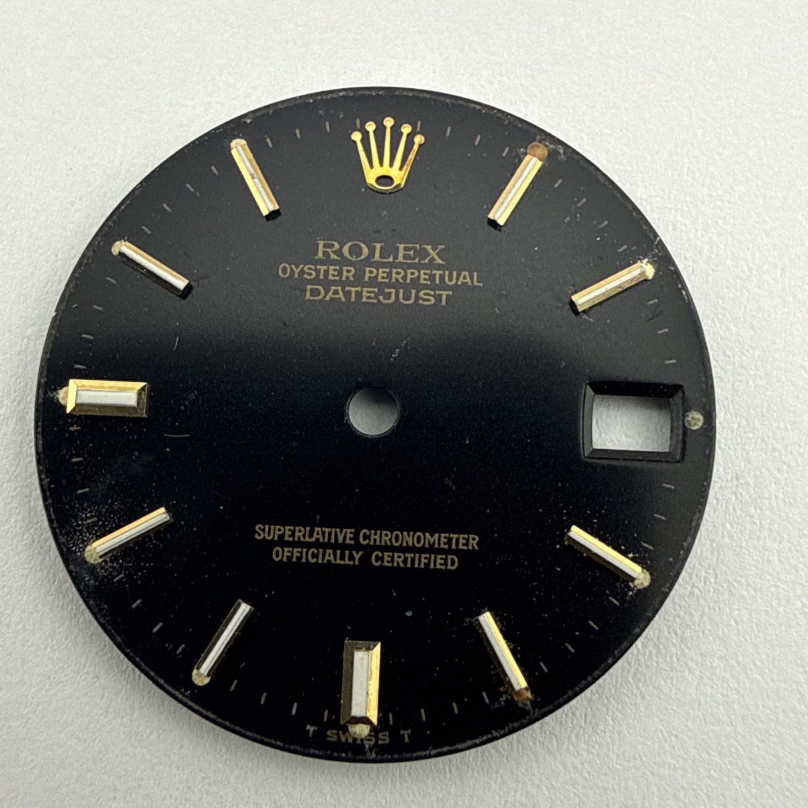 Rolex Datejust Dial Black W/ Gold Markers 23.6mm For 31mm Case