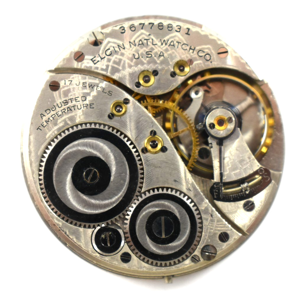 Vintage Elgin Grade 495 12s 17J OF Pocket Watch Movement lot.wb