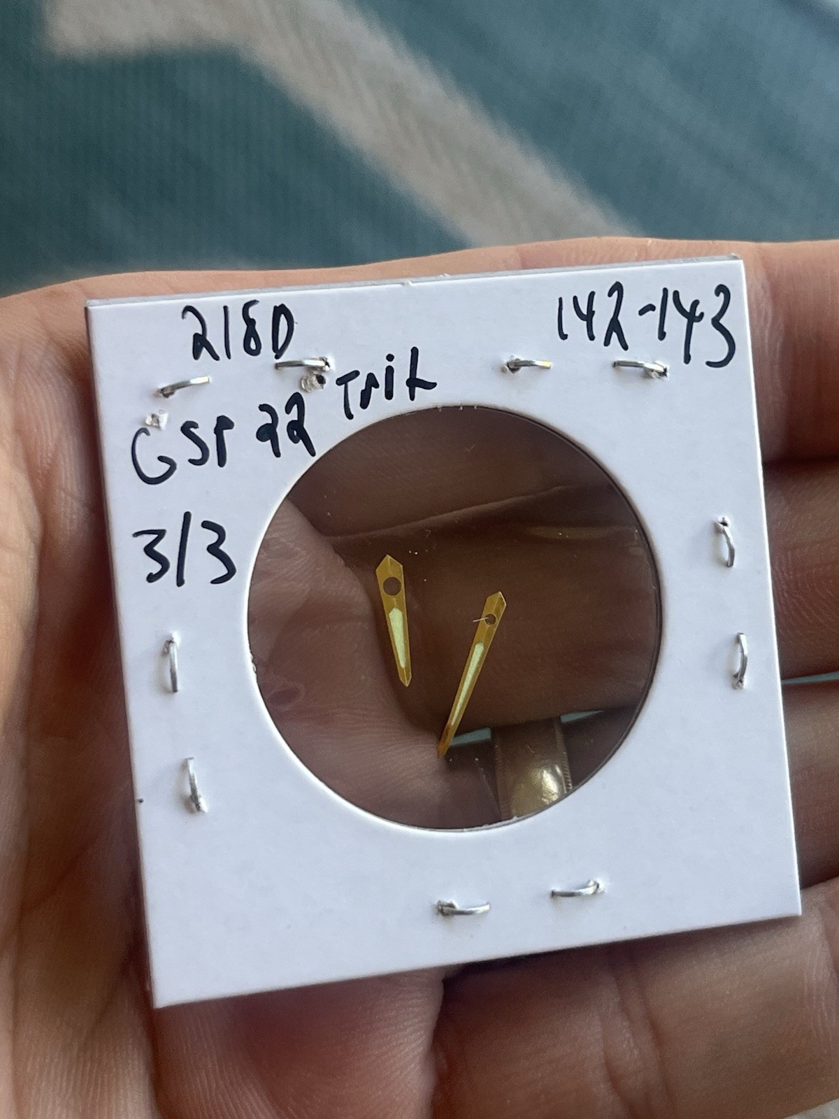 Original Accutron 218D #142-143 GSP 22 Trit Spear Hands (3/3)